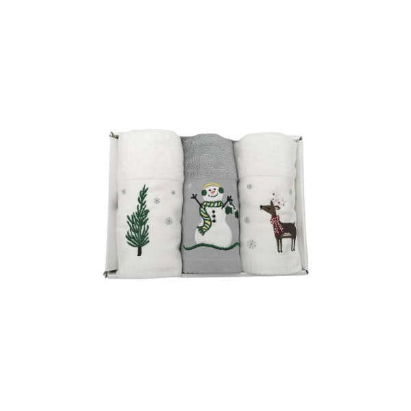 Komplet 3 bombažnih brisač z božičnim motivom Armada Merry, 45 x 70 cm