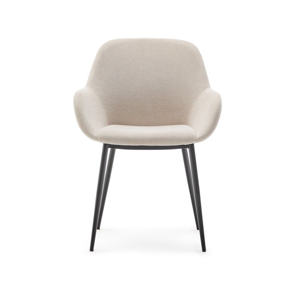 Kremno bel oblazinjen jedilni stol Konna – Kave Home-image-3