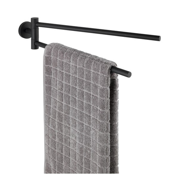 Mat črno stensko držalo za brisače iz nerjavečega jekla Bosio – Wenko-image-2