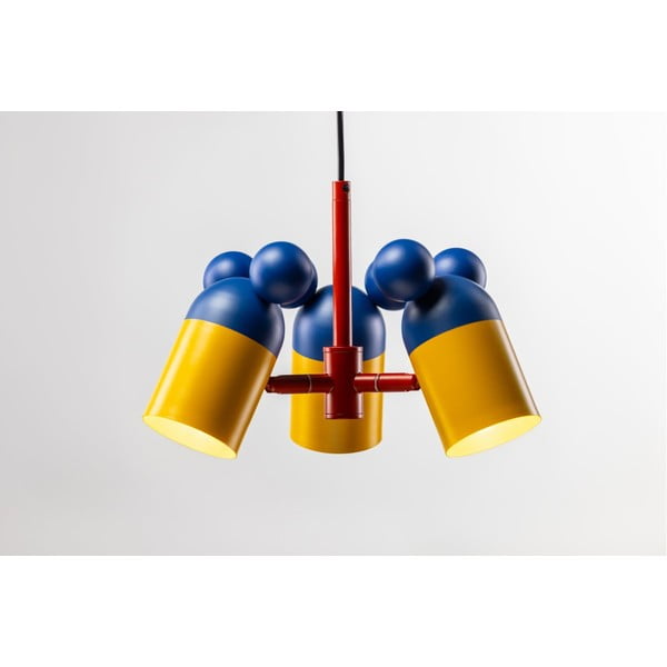 Modra otroška svetilka s kovinskim senčilom ø 30 cm Mouse II – GTV-image-1