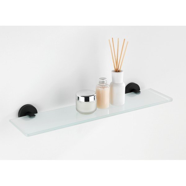 Stenska steklena polica z mat črnimi ročaji iz nerjavečega jekla Wenko Bosio-image-2