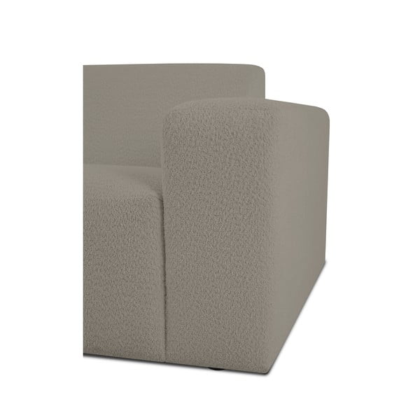 Svetlo rjava kotna sedežna garnitura iz tkanine bouclé (levi kot) Roxy – Scandic-image-3