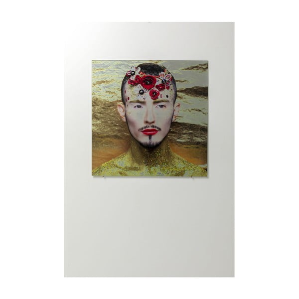Steklena slika Kare Design Flower Man, 80 x 80 cm