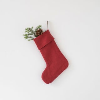 Rdeče lanena božična nogavica Linen Tales Christmas Stocking