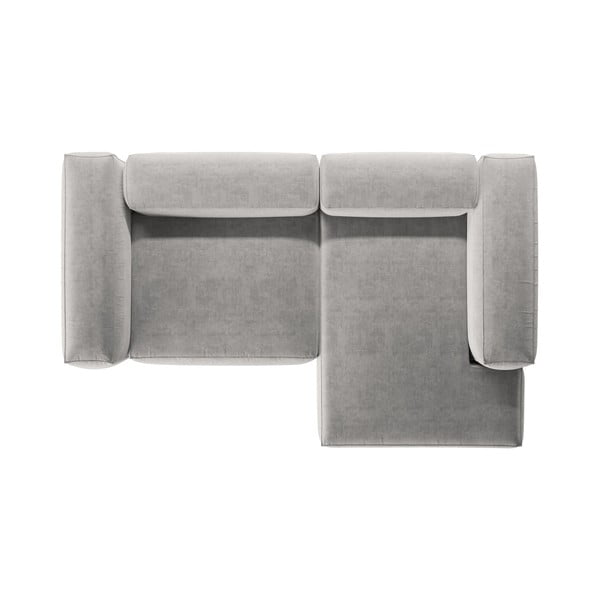 Svetlo siva kotna sedežna garnitura (desni kot/z ležalnikom) Bergamo – Cosmopolitan Design-image-3