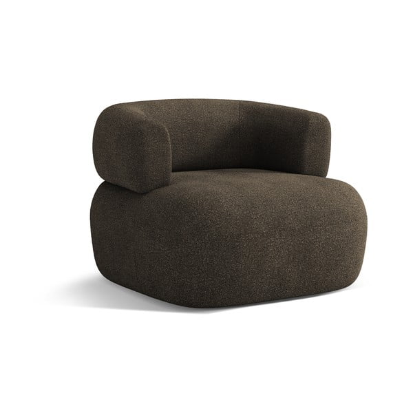 Rjav fotelj iz tkanine bouclé Jenny – Micadoni Home