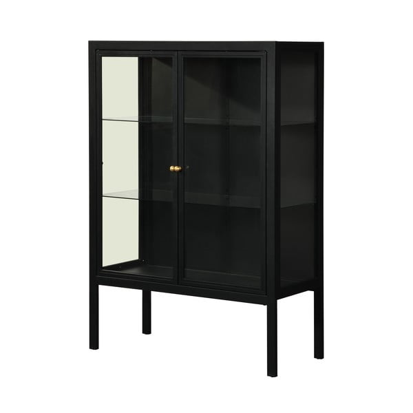 Črna vitrina z dvemi vrati Støraa Alva, višina 140 cm-image-2