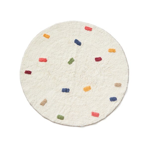 Kremno bela bombažna otroška preproga ø100 cm Epifania – Kave Home