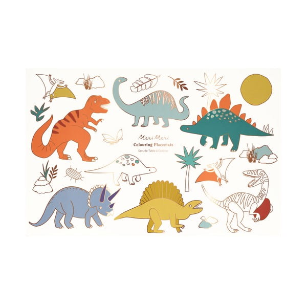 Papirnati pogrinjki v kompletu 8 ks 28x42.5 cm Dinosaurs – Meri Meri