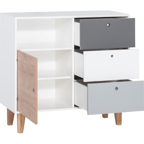 Belo-siva komoda z rumenimi detajli Vox Concept-image-2