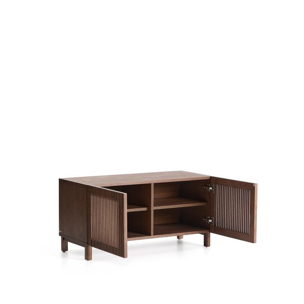 Temno rjava omarica za čevlje v jesenovem dekorju 98x50x43 cm Beyla – Kave Home-image-3