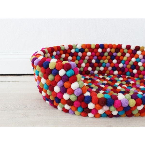 Temno rdeča postelja za hišne ljubljenčke iz volnenih kroglic Wooldot Ball Pet Basket, 40 x 30 cm-image-1