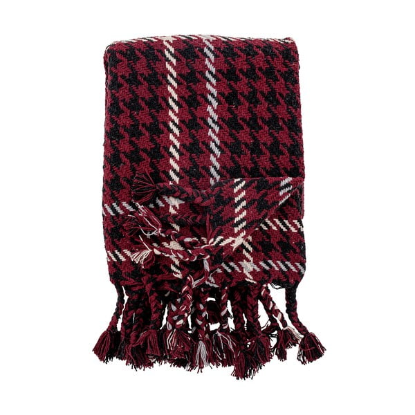 Božično rdeče bombažno pregrinjalo Bloomingville Rivel, 150 x 130 cm-image-2