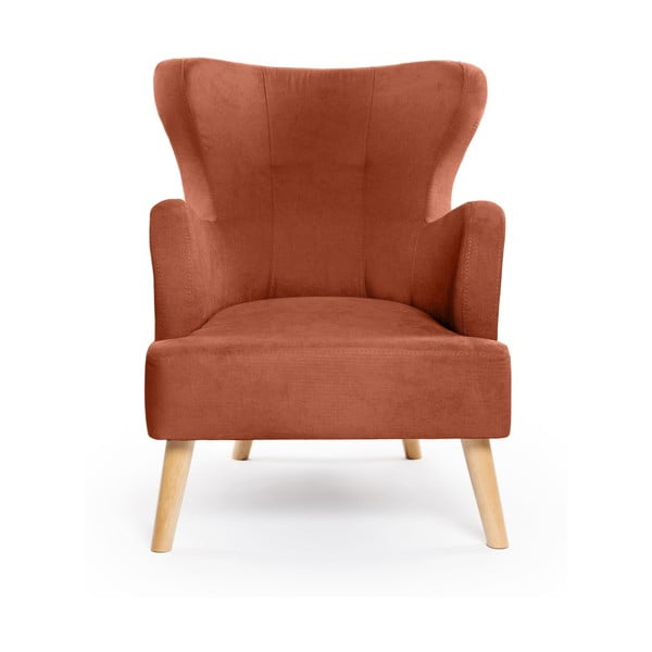 Opečnato oranžen fotelj z naslonom Noemye – Bonami Selection-image-2