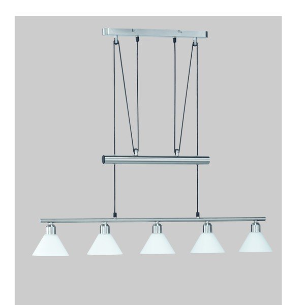 Viseča svetilka v srebrni barvi s steklenim senčilom Stamina – Trio-image-1
