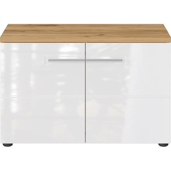 Bela omarica za čevlje v hrastovem dekorju s klopjo Aledo - Germania-image-2