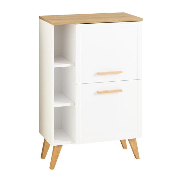 Bela nizka stenska kopalniška omarica 77x60 cm Quickset 383 – Pelipal-image-2