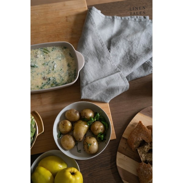 Lanena kuhinjska krpa 45x65 cm Khaki – Linen Tales-image-1