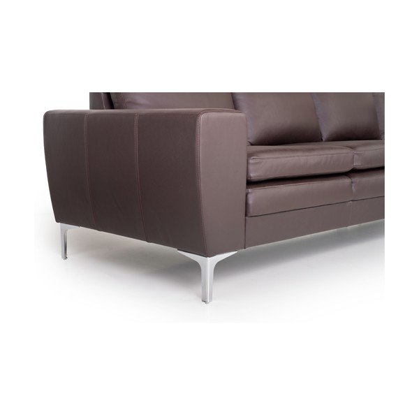 Rjava usnjena zofa Scandic Twigo, 227 cm-image-2