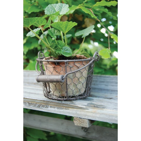 Ročno poslikan cvetlični lonec iz terakote ø 12 cm – Esschert Design-image-1