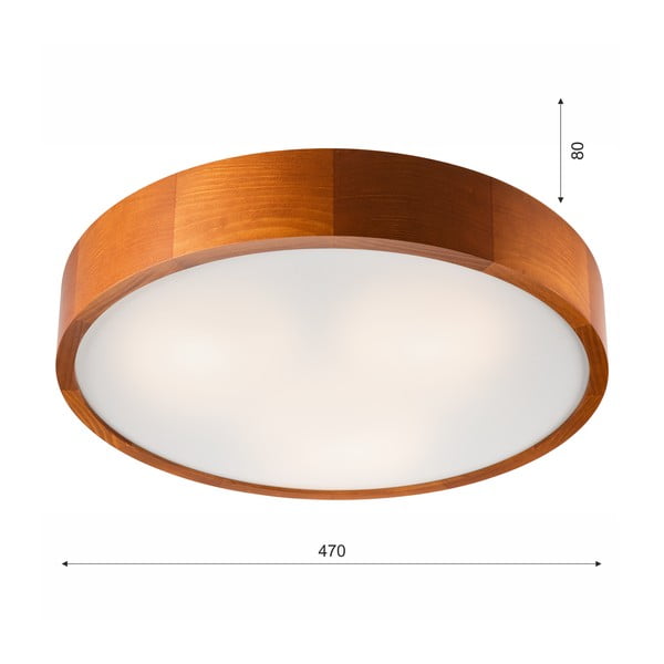 Stropna svetilka v konjak rjavi barvi s steklenim senčilom ø 47 cm Eveline – LAMKUR-image-4