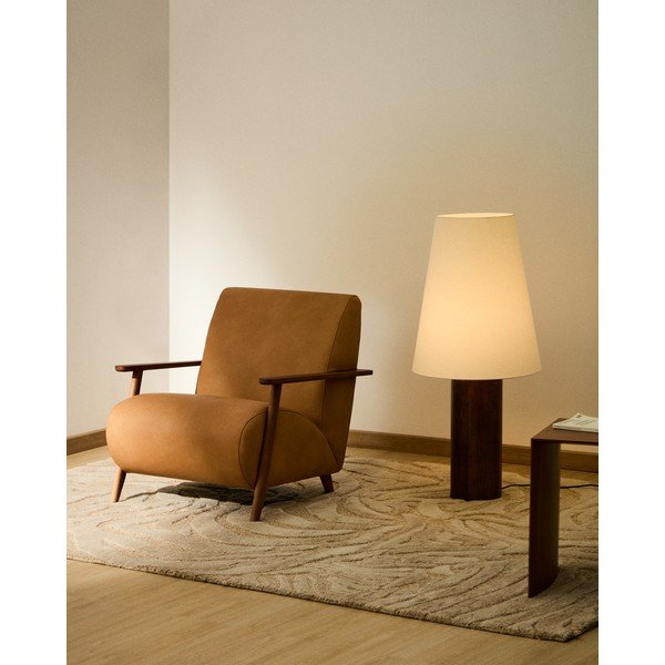 Rjav usnjen fotelj Meghan – Kave Home-image-1