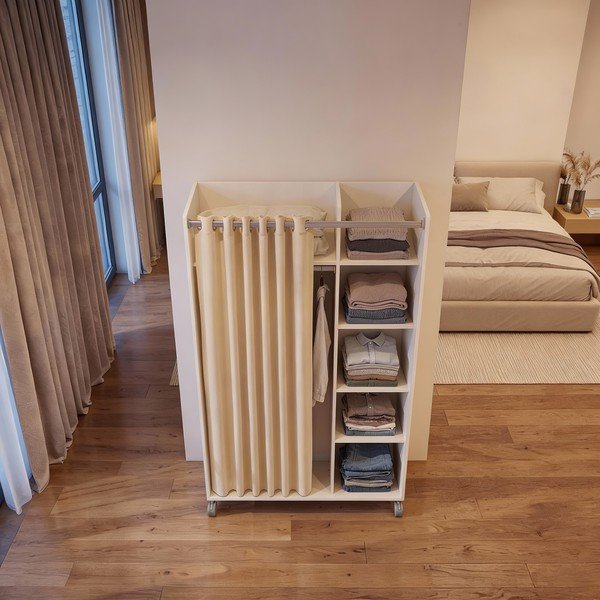 Bela/bež garderobna omara 100x160 cm Kit – Tvilum-image-3