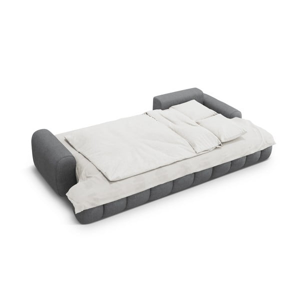 Siva raztegljiva/s prostorom za shranjevanje kotna sedežna garnitura (desni kot/z ležalnikom) Linz – Cosmopolitan Design-image-4