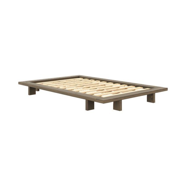 Rjava postelja iz masivnega bora z letvenim dnom 120x200 cm Japan – Karup Design