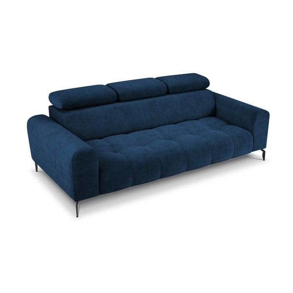 Modra žametna raztegljiva zofa Milo Casa Nico-image-2