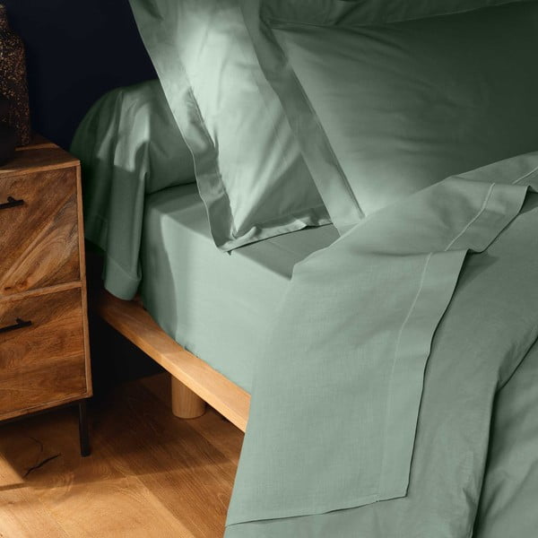 Svetlo zelena bombažna rjuha 180x290 cm Lina – douceur d'intérieur-image-2