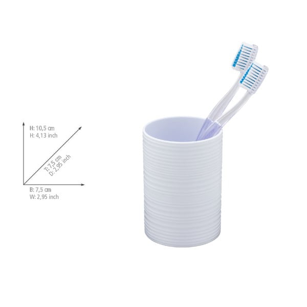 Bel plastičen lonček za zobne ščetke Lyon – Allstar-image-3