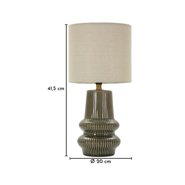 Kaki zelena/kremno bela keramična namizna svetilka s tekstilnim senčilom (višina 41,5 cm) Harmony – Mauro Ferretti-image-4