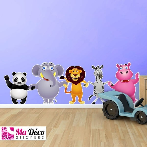 Otroška stenska nalepka Ambiance Fantastic Jungle Friends-image-1