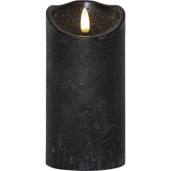 Sveča LED iz črnega voska Star Trading Flamme Rustic, višina 15 cm