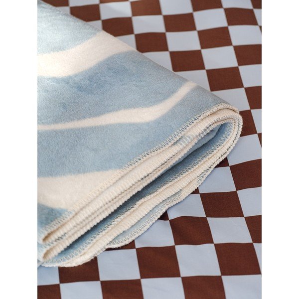 Modro-kremno bela odeja 150x200 cm Felu – noo.ma-image-3