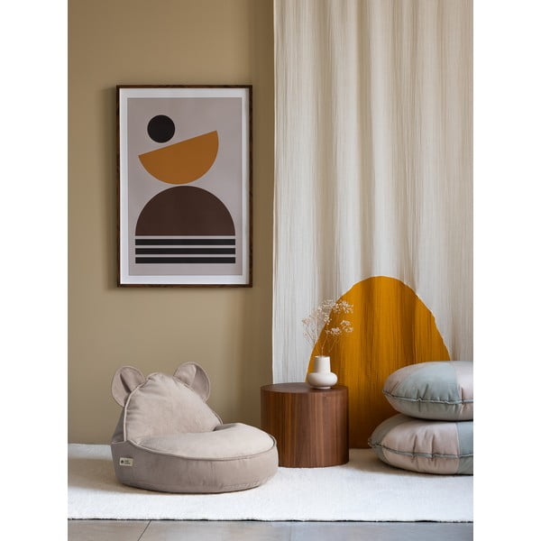 Bež žametna otroška vreča za sedenje Bear – Wigiwama-image-3