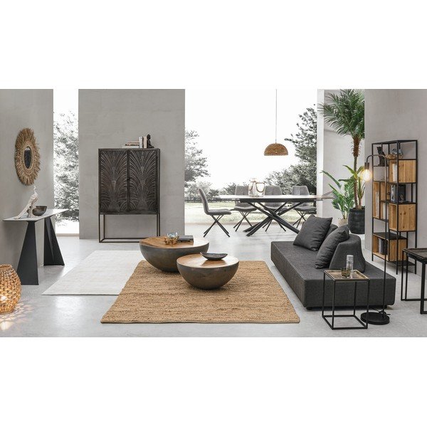 Siva/v naravni barvi kovinska okrogla klubska mizica ø 90 cm Lancaster – Bizzotto-image-4