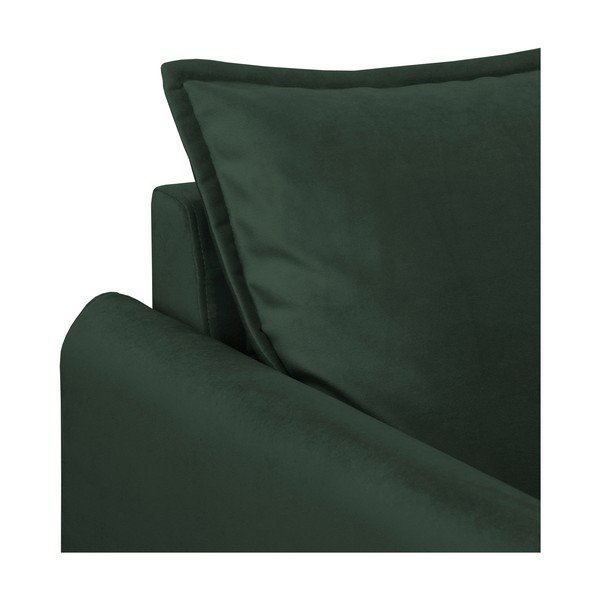 Temno zelena žametna sedežna garnitura 138 cm Juli – Ropez-image-4