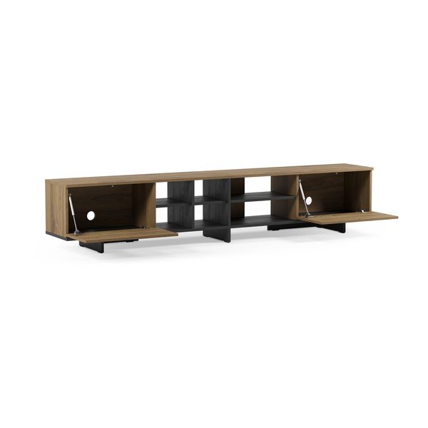 Črna/v naravni barvi TV omarica v hrastovem dekorju 230x44x36 cm Cequoia – Marckeric-image-3