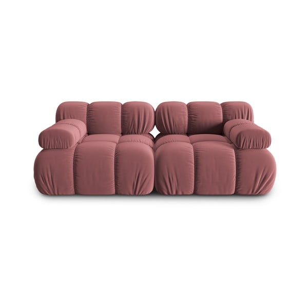 Rožnata žametna sedežna garnitura 188 cm Bellis – Micadoni Home