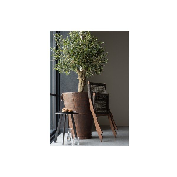 Črna vrtna mizica WOOOD Fer, ø 40 cm-image-4