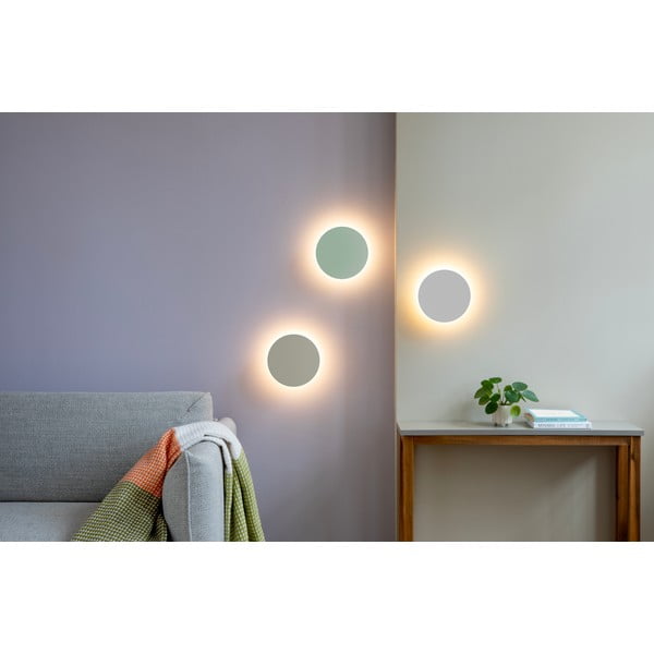 Svetlo zelena LED stenska svetilka s časovnikom in daljinskim upravljalnikom na USB ø 19 cm Dot – Remember-image-3