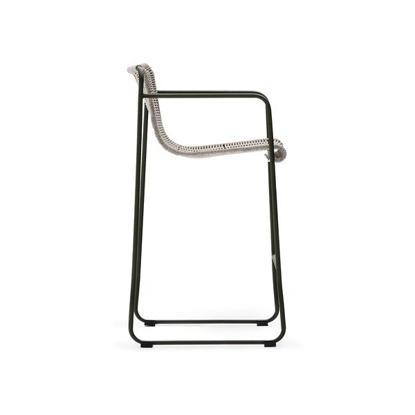 Prašno zelen kovinski vrtni barski stol Maurina – Kave Home-image-3