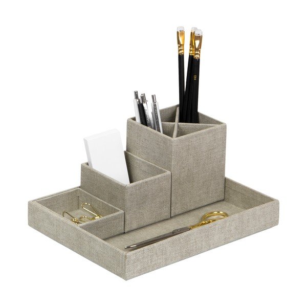 4-delni bež organizator za pisalno mizo Bigso Box of Sweden Lena-image-2