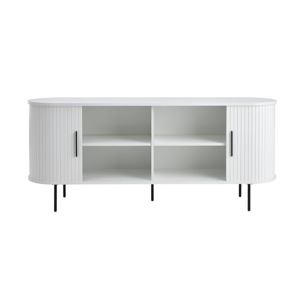 Bela komoda z drsnimi vrati 180x76x45 cm Nola – Unique Furniture-image-4