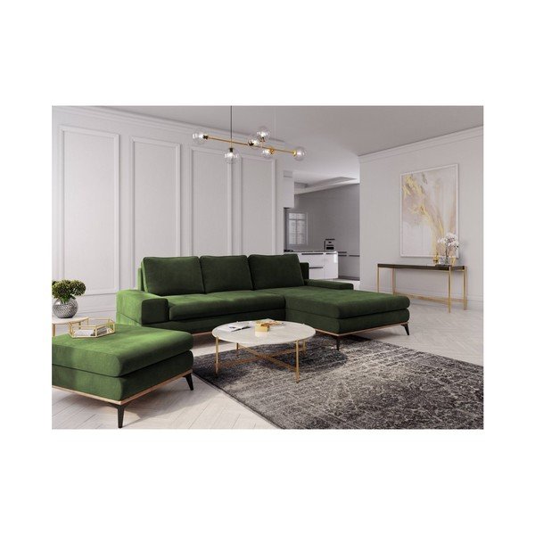 Zelena raztegljiva sedežna garitura Windsor & Co Sofas Planet, desni kot-image-1