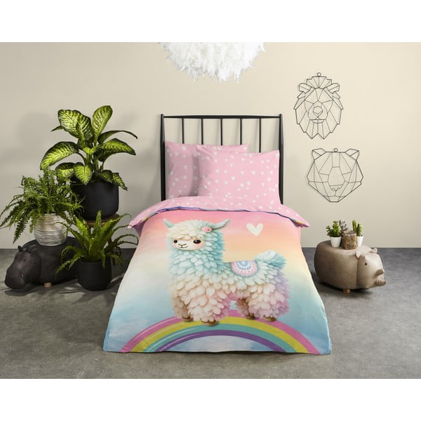 Rožnata enojna bombažna otroška posteljnina 140x200 cm Chico – Good Morning-image-1