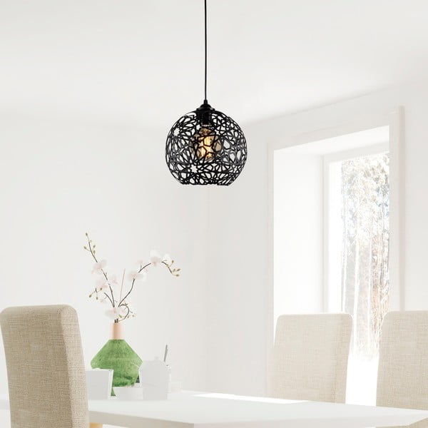 Črna viseča svetilka ø 25 cm Fellini – Opviq lights-image-1