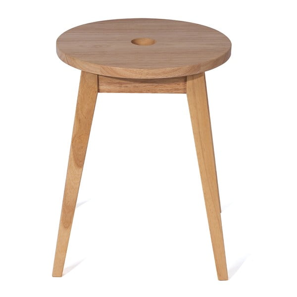 Stolček iz masivnega kavčukovca v svetli naravni barvi Club – Bonami Essentials-image-1